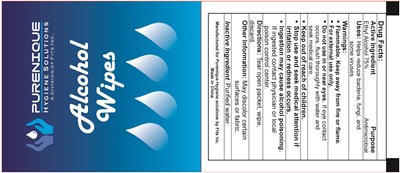 Principal Display Panel (Purenique Hygiene Solutions Alcohol Wipes 75vv)